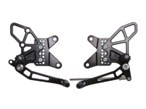 Kawasaki ZX-6R Rear Sets - Vortex Racing - V2 Design, GP shift compatible - Black - `13-`18